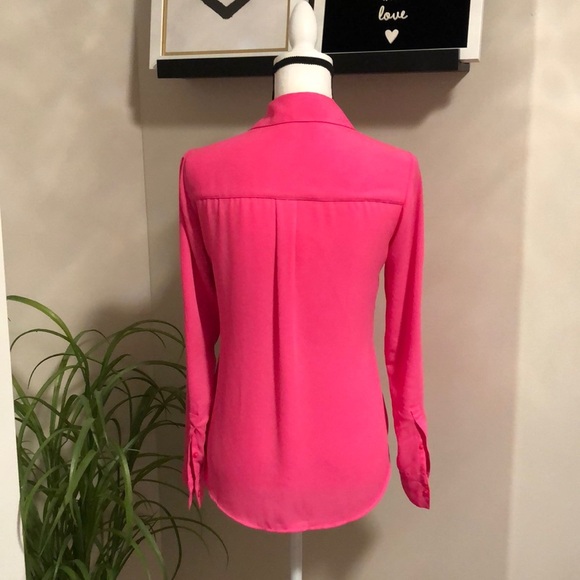 Express Pink Portofino Adjustable Sleeve Blouse - Picture 3 of 7